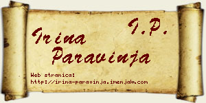 Irina Paravinja vizit kartica